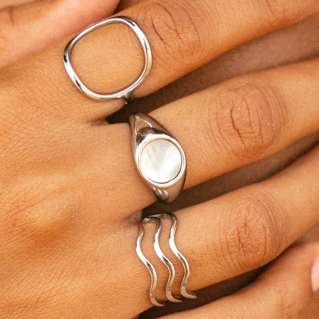 Silver Mother of Pearl Ring