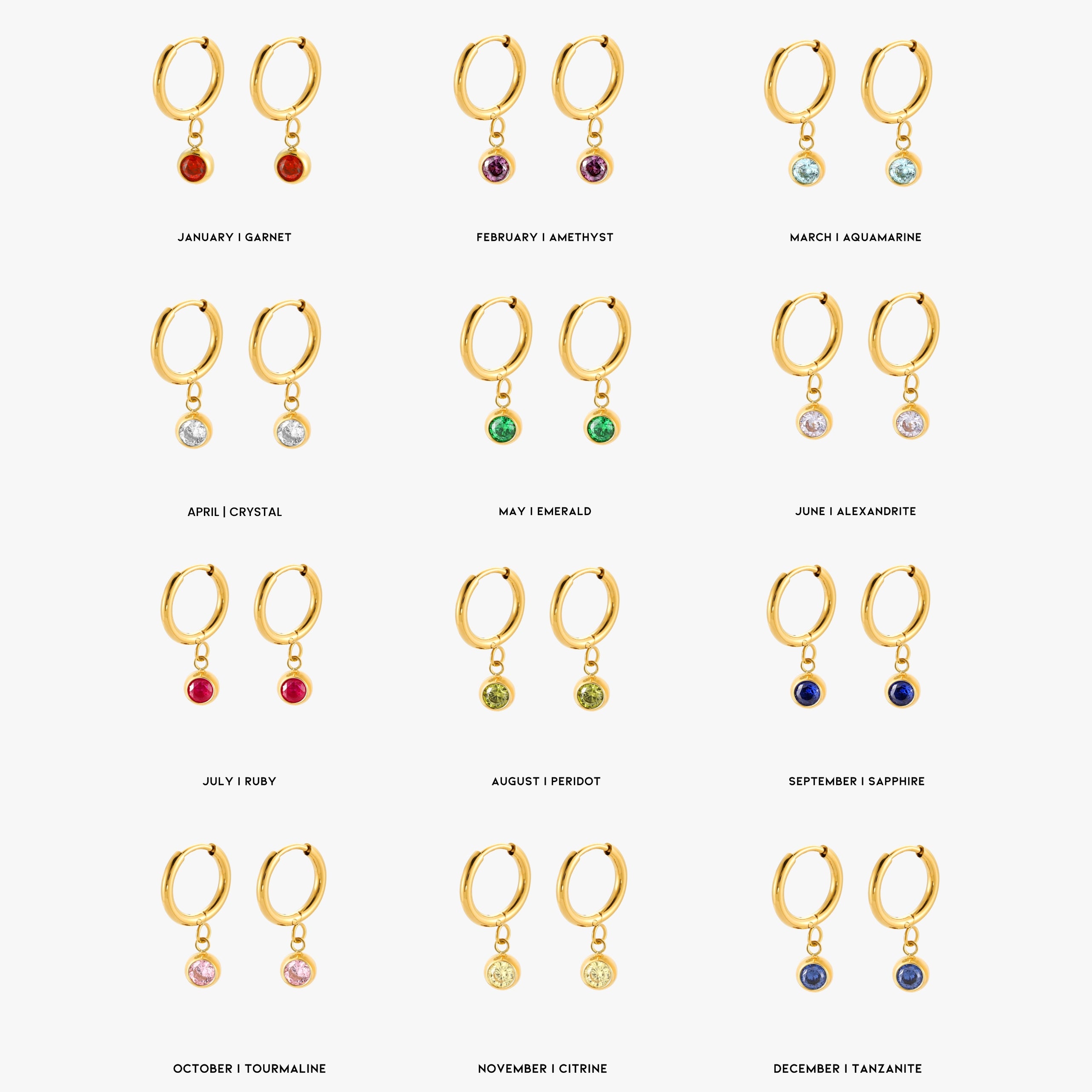 Birthstone Hoops Collection