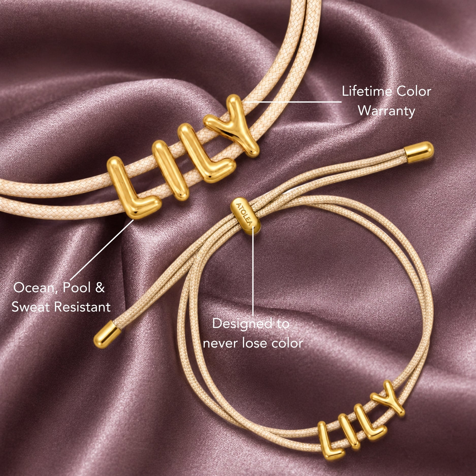 Bubble Name Bracelet Detail