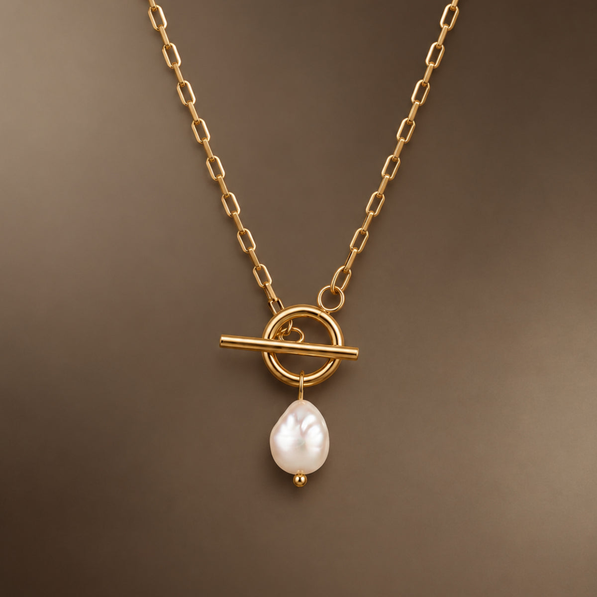 Chain Pearl Necklace