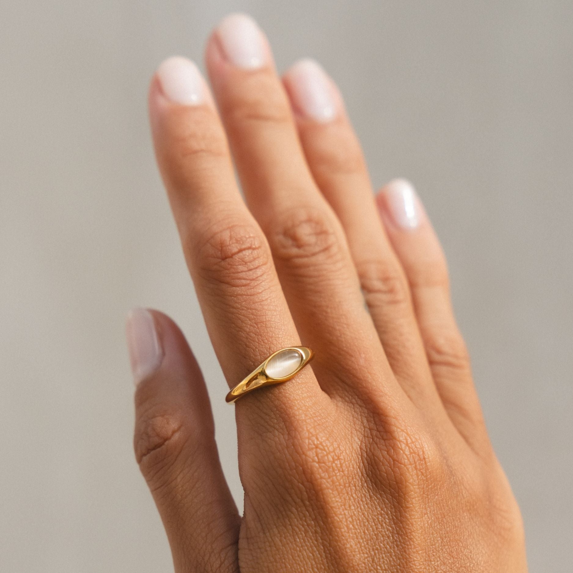 Gold Moonstone Ring