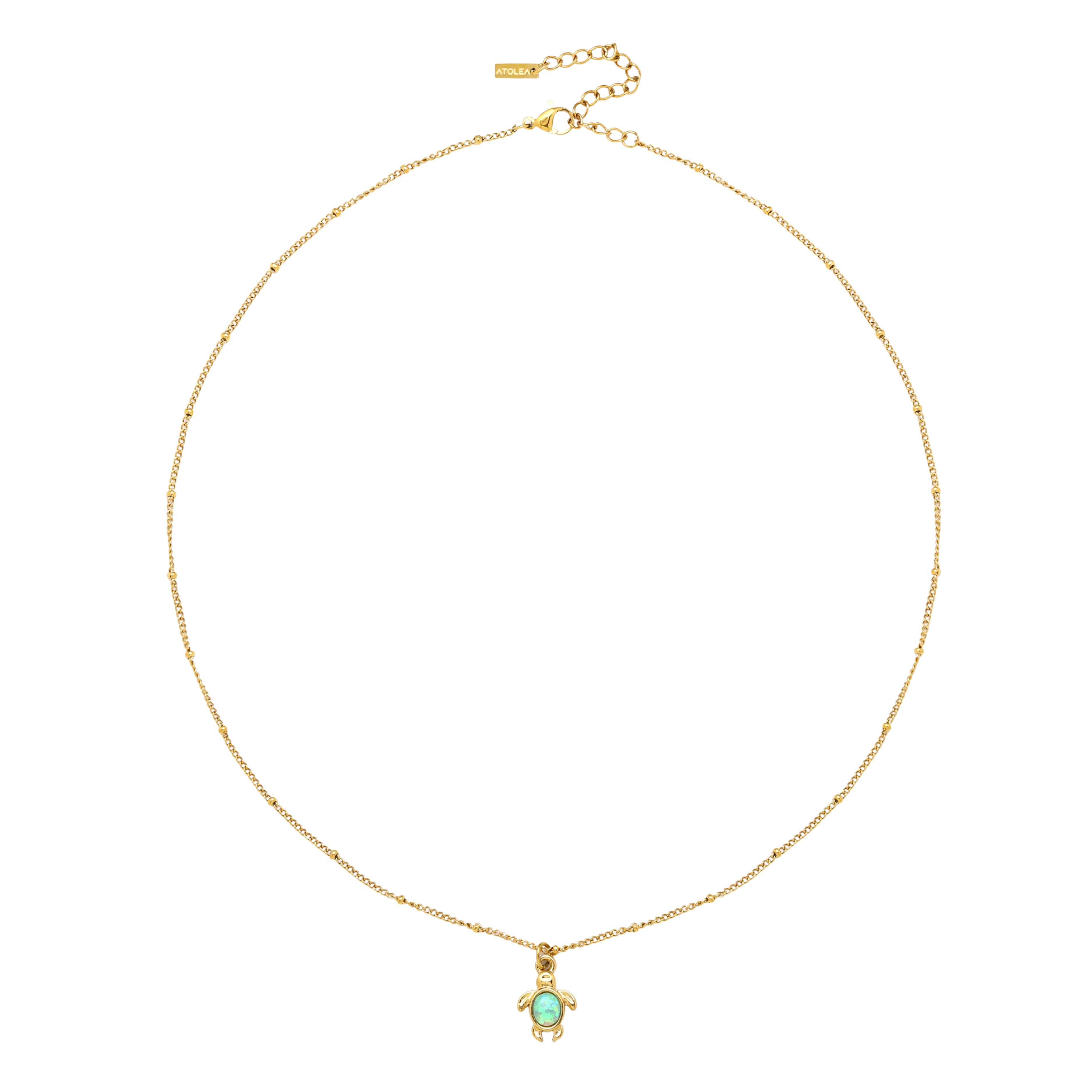 Gold Opal Turtle Necklace