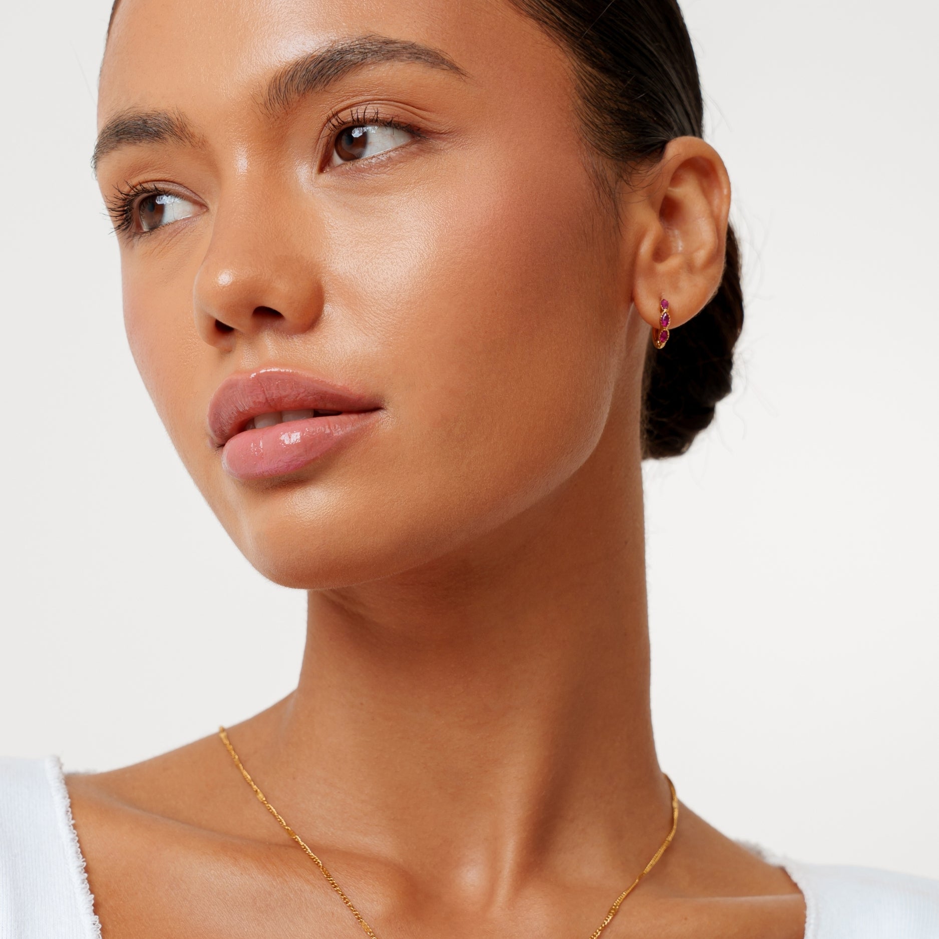 Golden Garnet Earrings