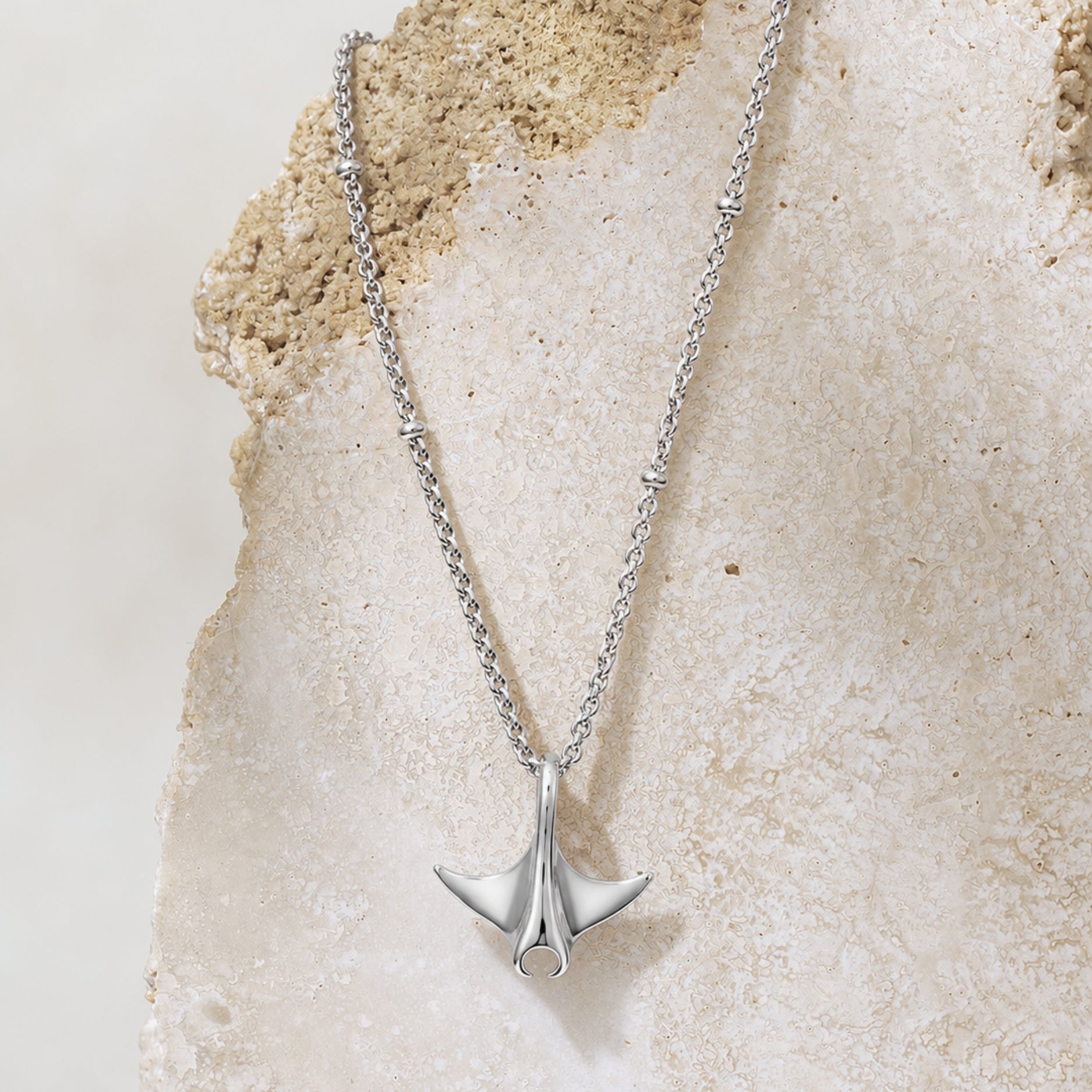 Silver Manta Necklace