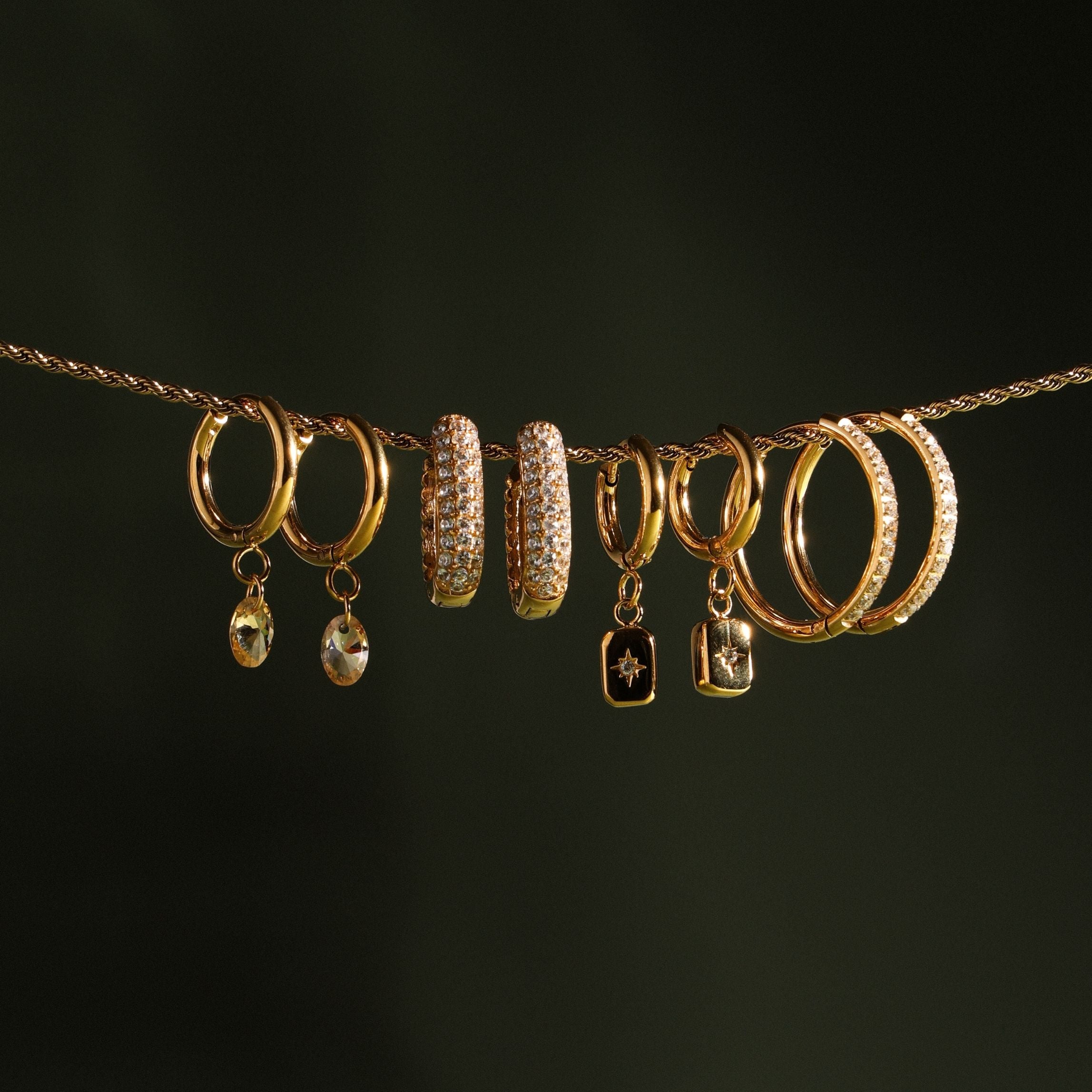 Sparkling Hoops Earrings