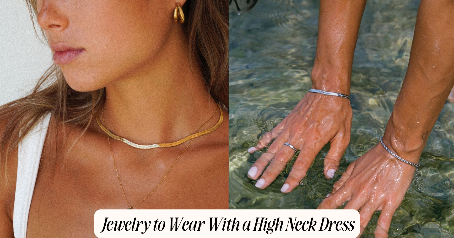 jewelry to wear with a high neck dress