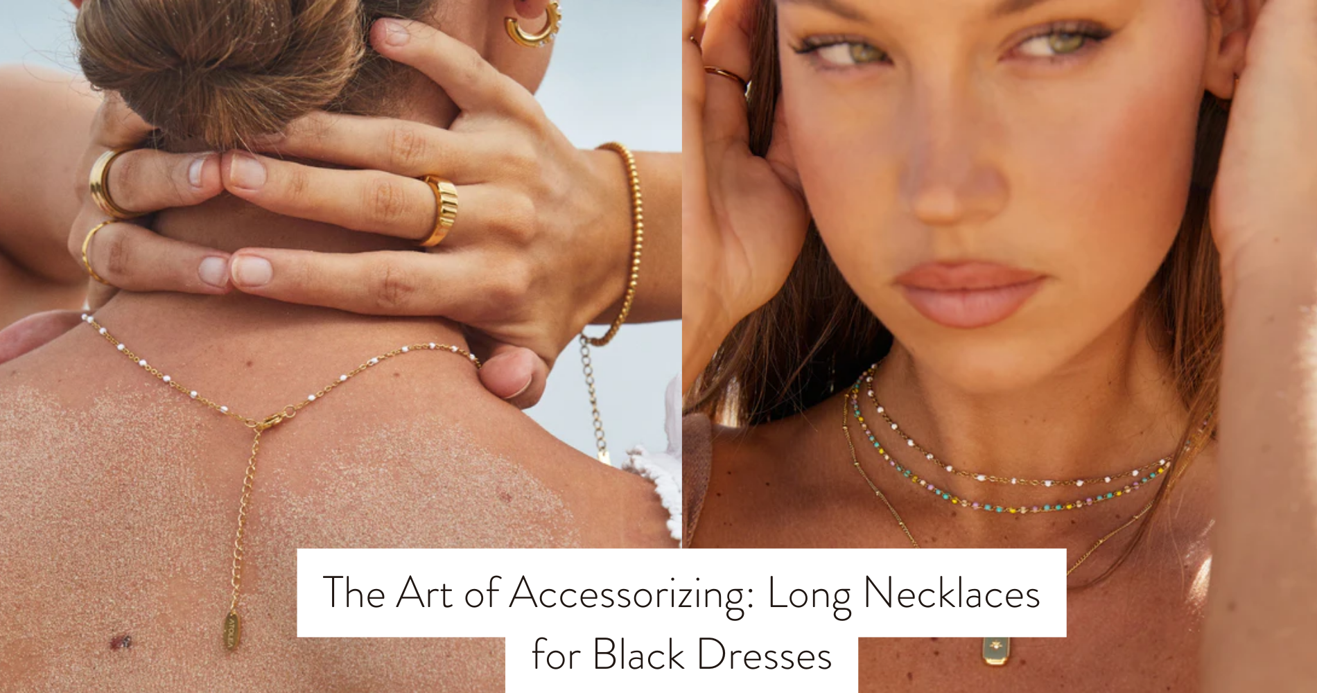 long necklace for black dress