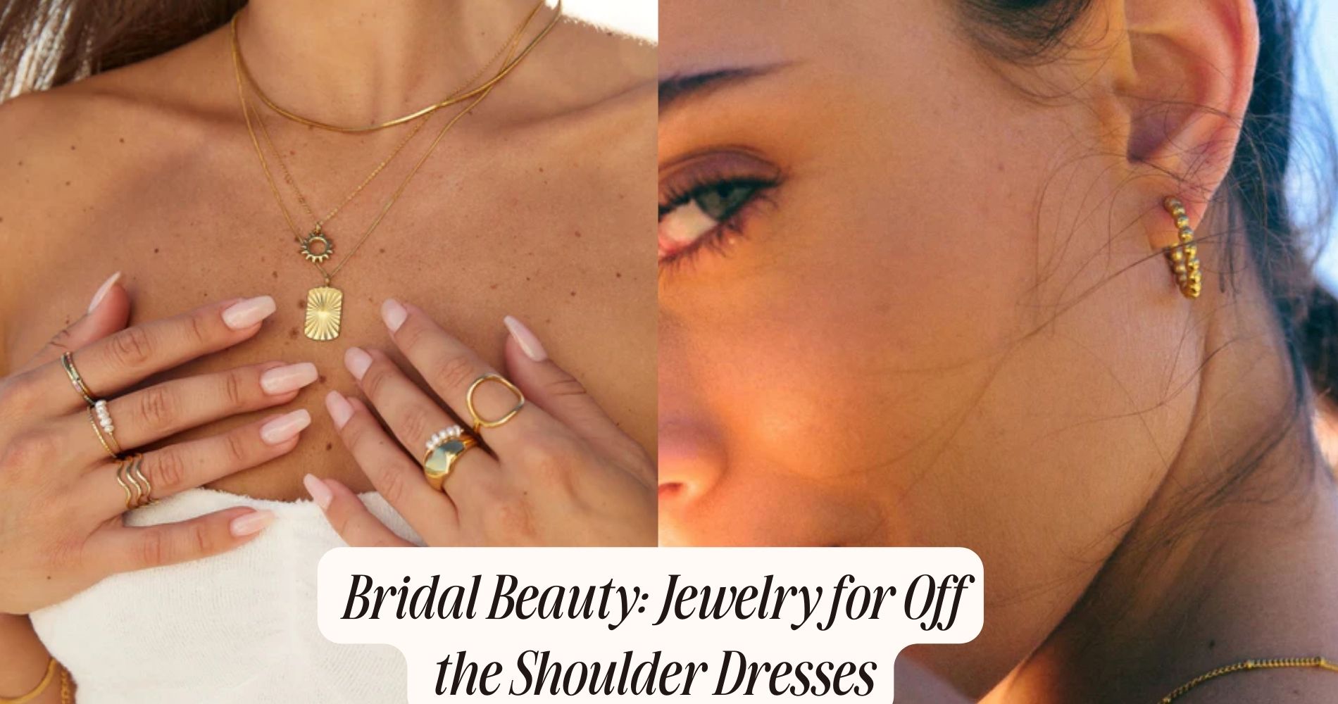 off the shoulder wedding dress jewelry
