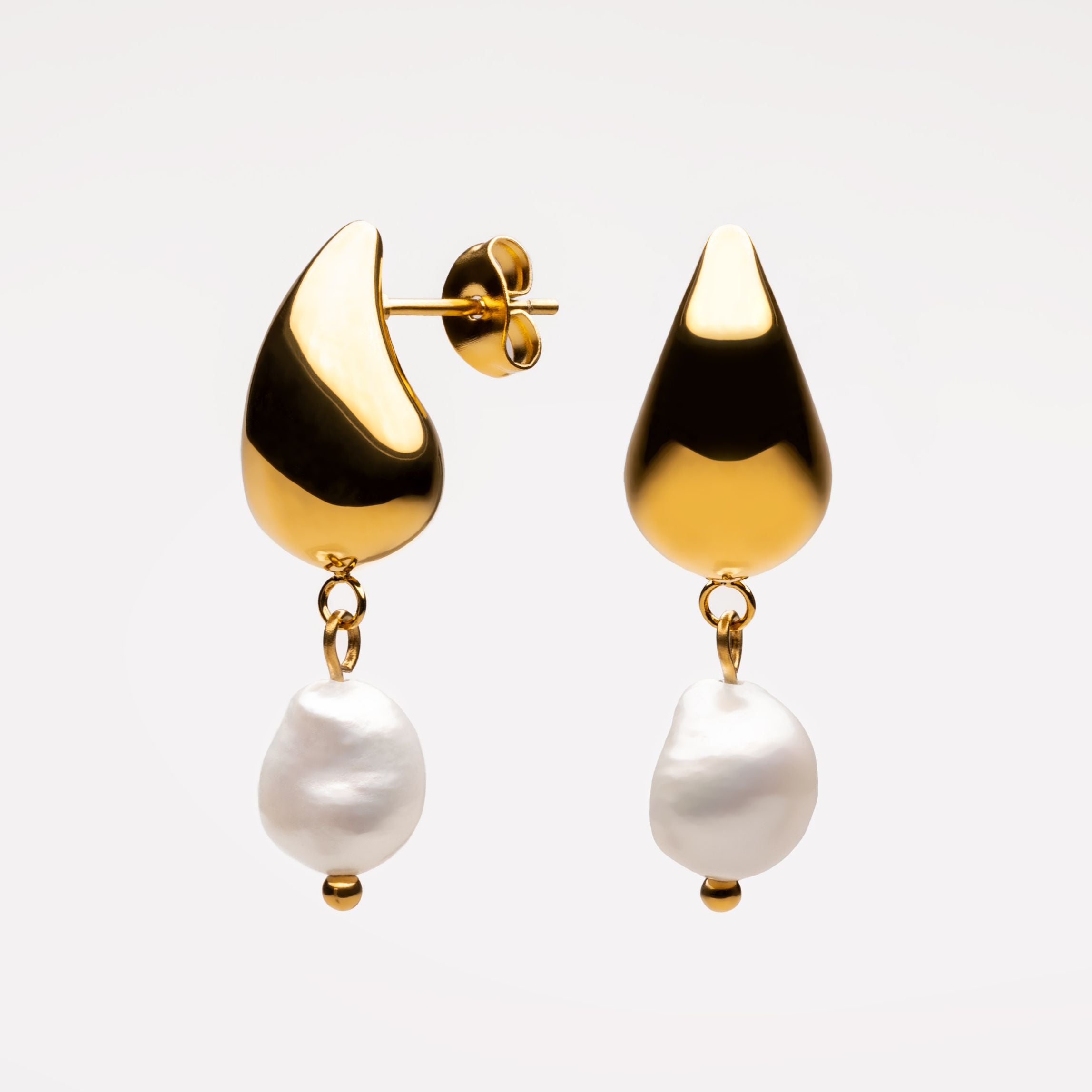 Drop Pearl Hoops