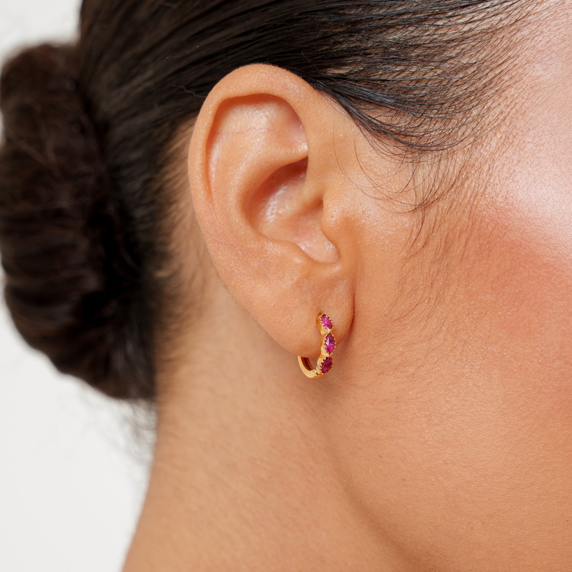 Gold Garnet Earrings