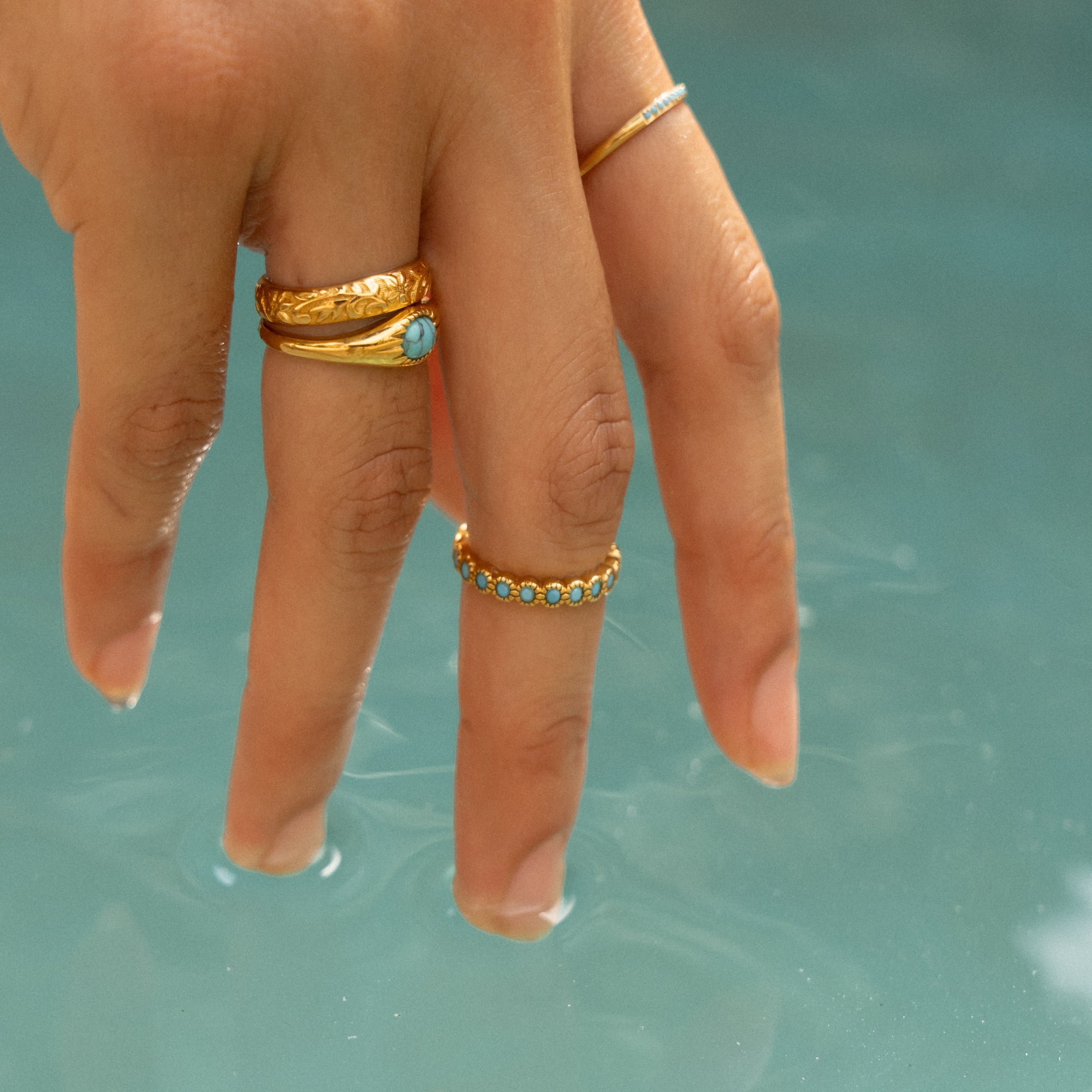 Gold Turquoise Ring