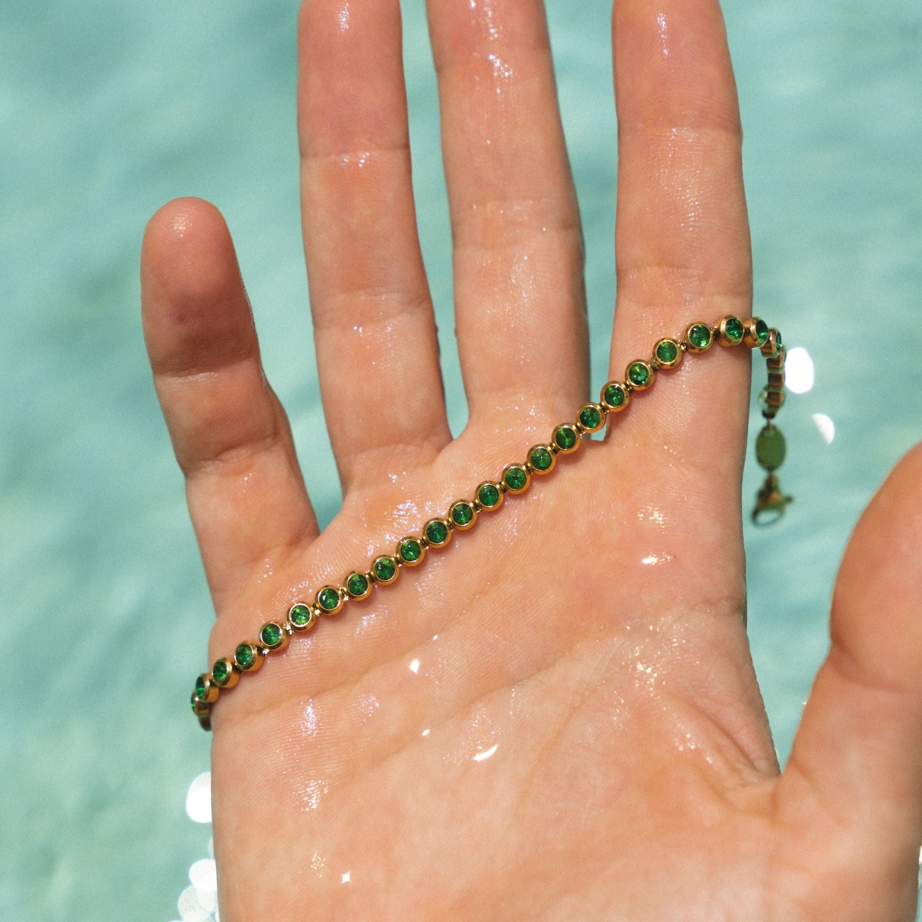 Green Gold Tennis Bracelet