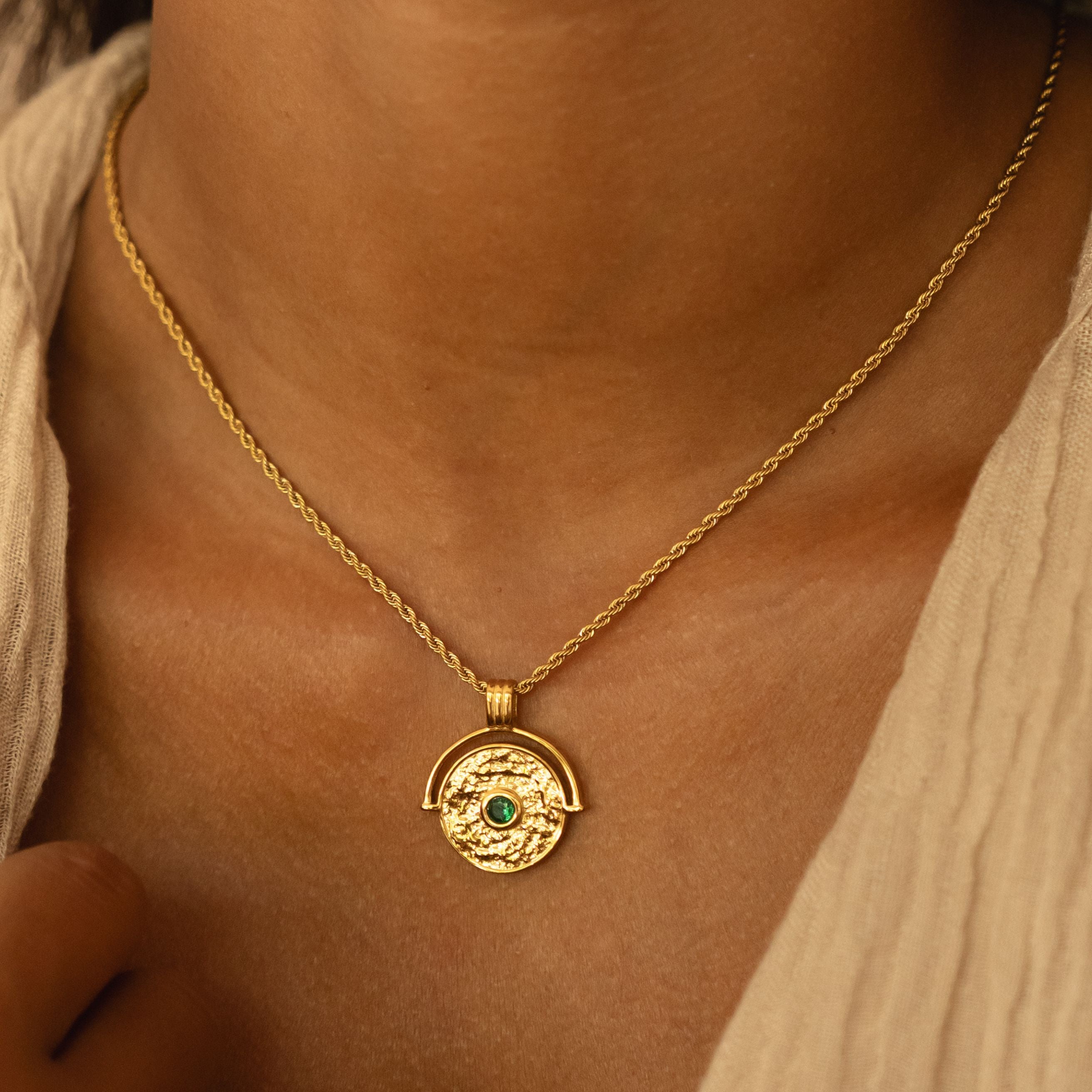 Green Woven Coin