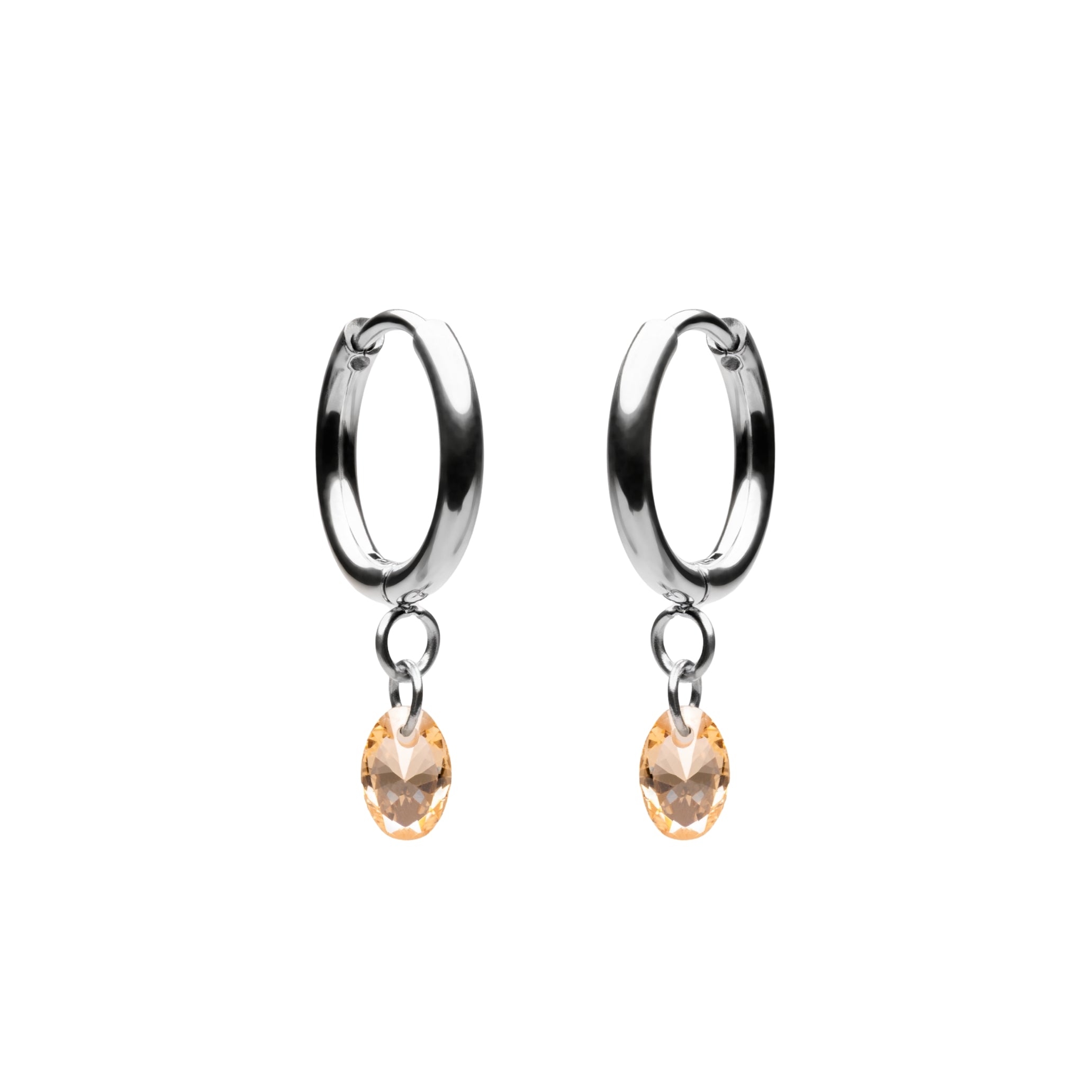 Silver Rose Drop Earrings
