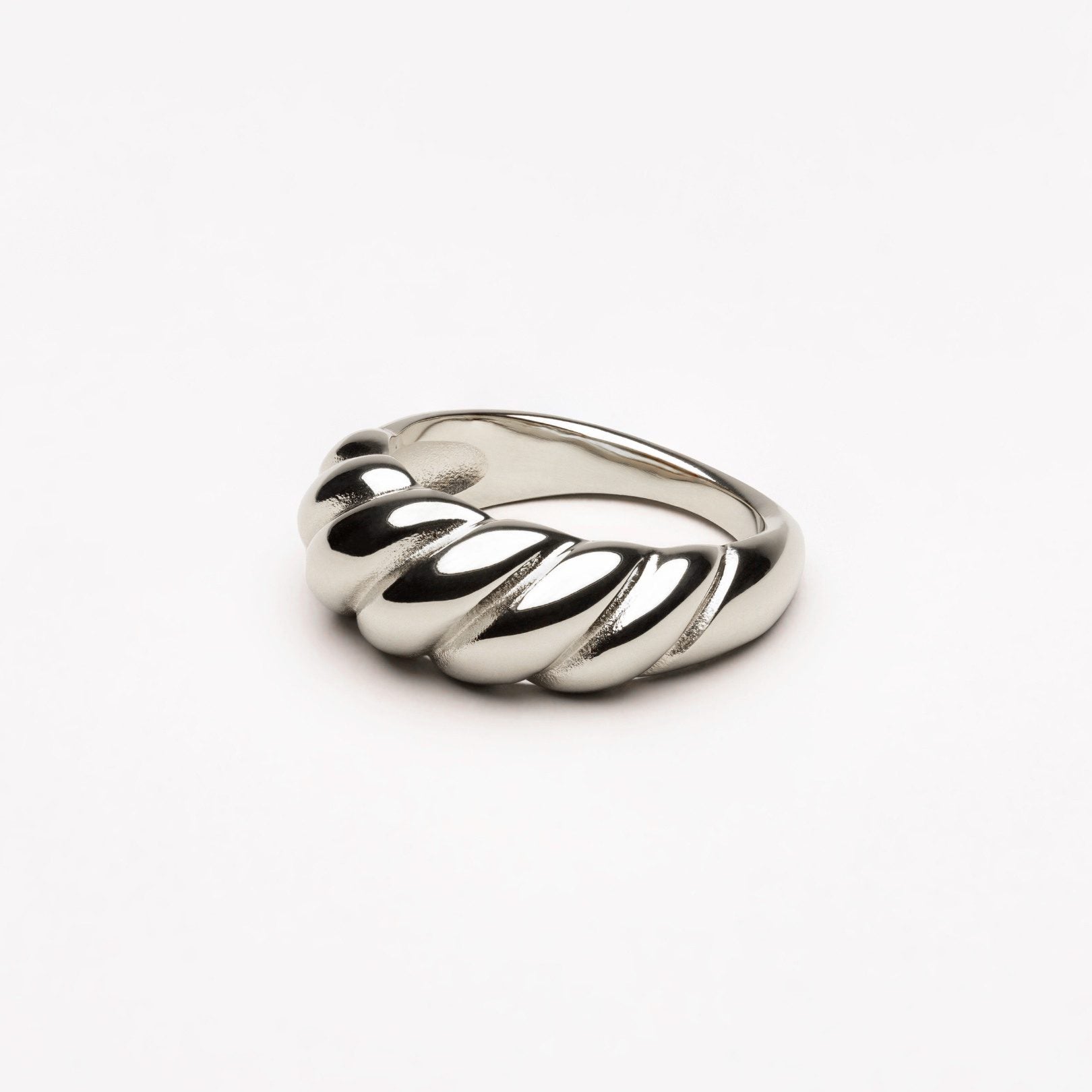 Silver croissant ring