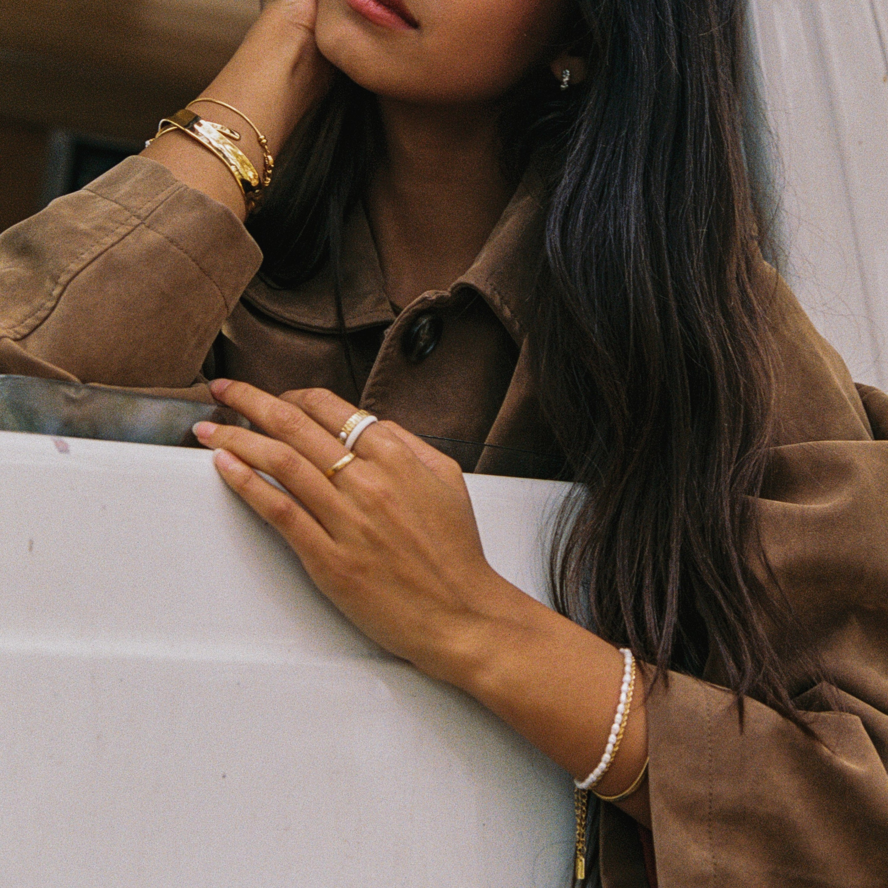 White Stacker Ring