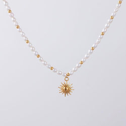 Freshwater Pearl and Sun Necklace